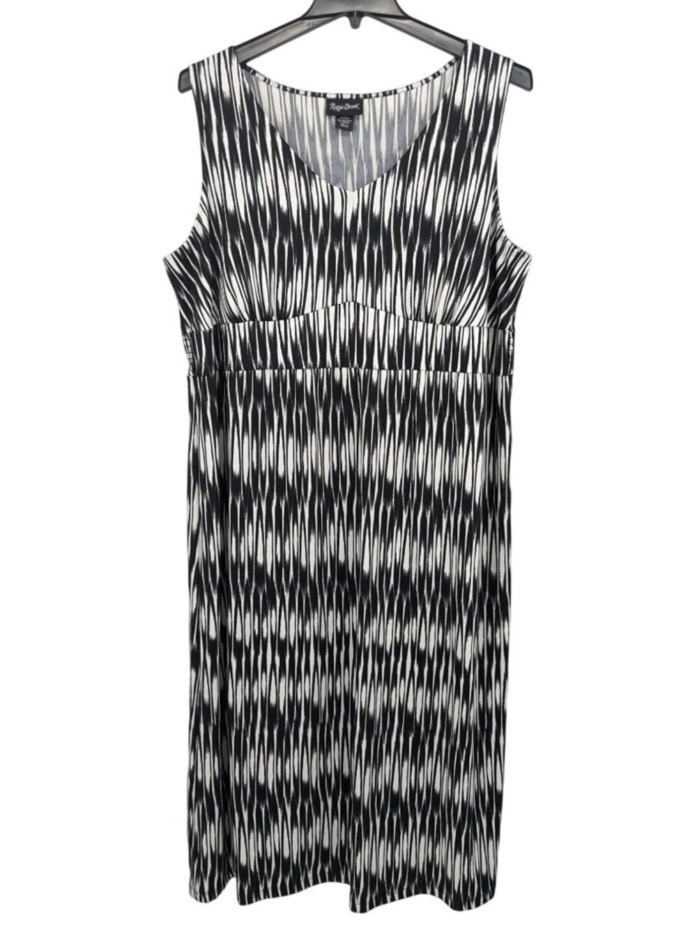 Maggie Barnes Sleeveless Empire Waist Dress Abstract Stretch Boho Office Plus 1X